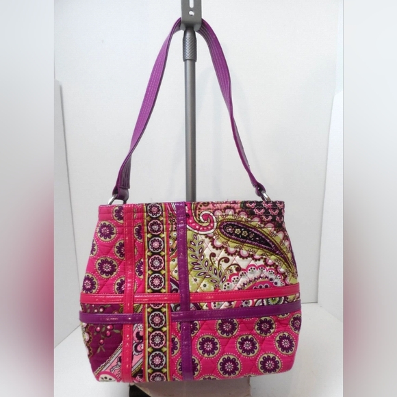 Vera Bradley Handbags - Vera Bradley Vintage Pinks And Purples  Bag Tote With Single Strap